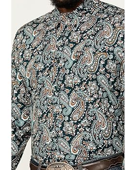テンダーロイン PRINT SHT PAISLAY M Cinch® Men's Light Blue Paisley Print Long Sleeve Button